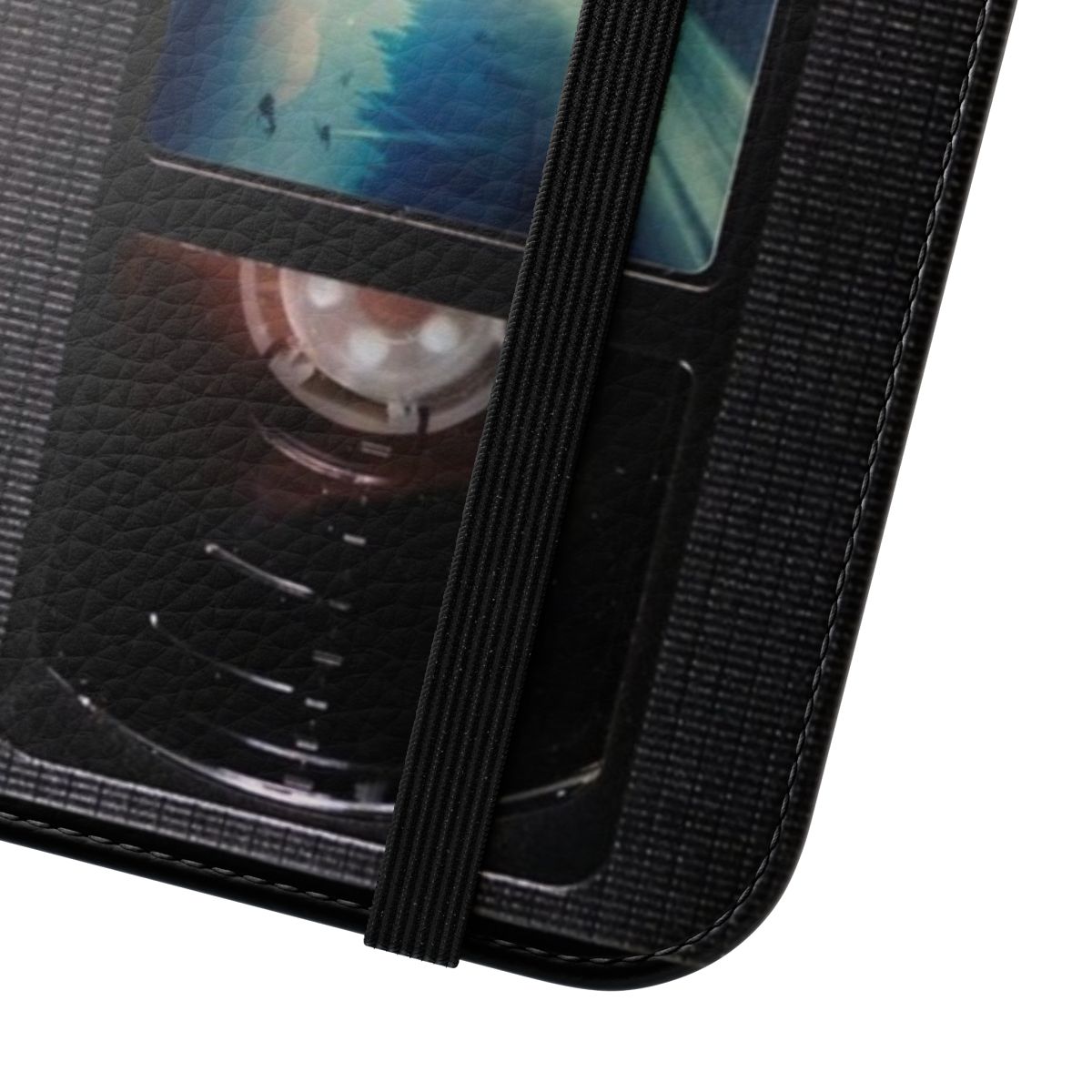 Retro-styled phone case featuring an X-Files VHS inspired design - Close Up