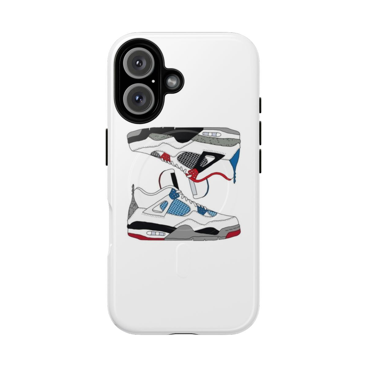 Magnetic tough phone case featuring the Air Jordan 4 "What The" sneaker design