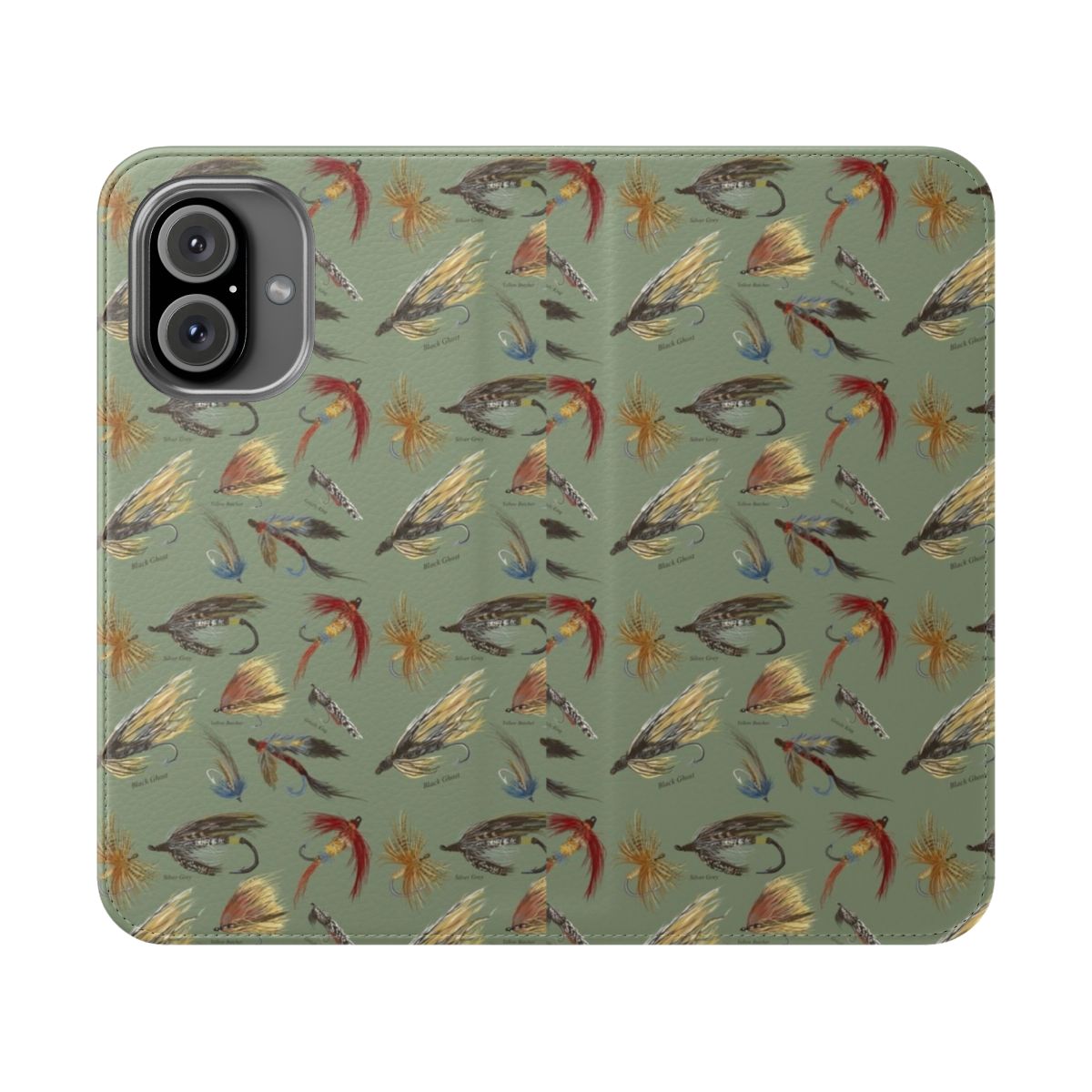 Fly Fishing Phone Case with Hand-Tied Flies