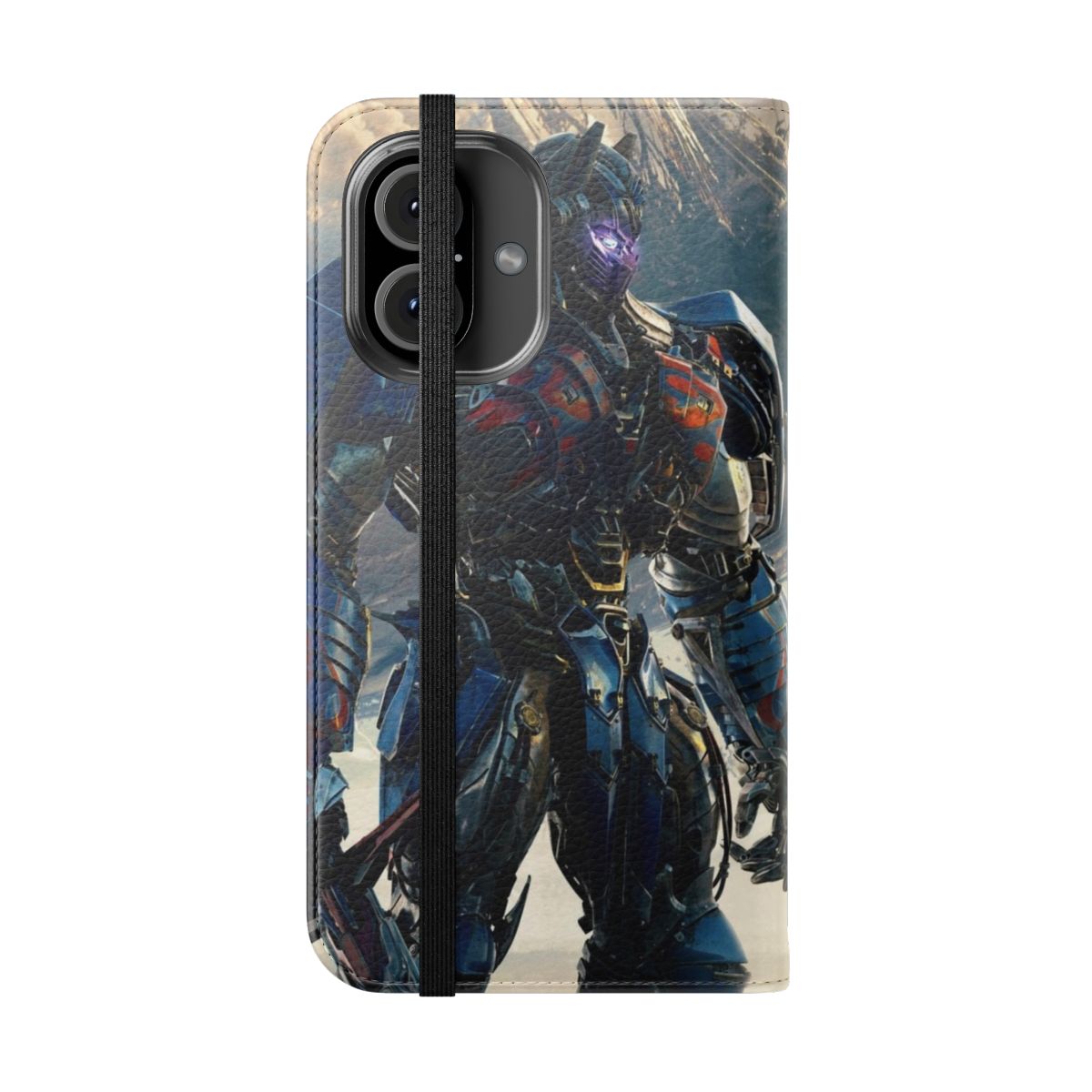 Transformers-inspired Optimus Prime phone case with robot design - Folded Front