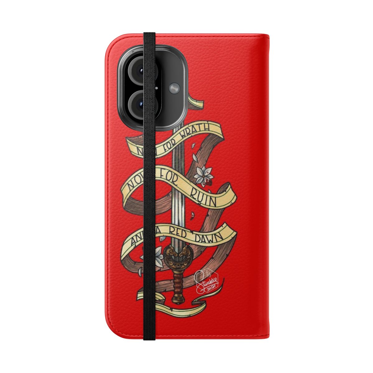 Lord of the Rings-inspired phone case cover with medieval fantasy sword design - Folded Front