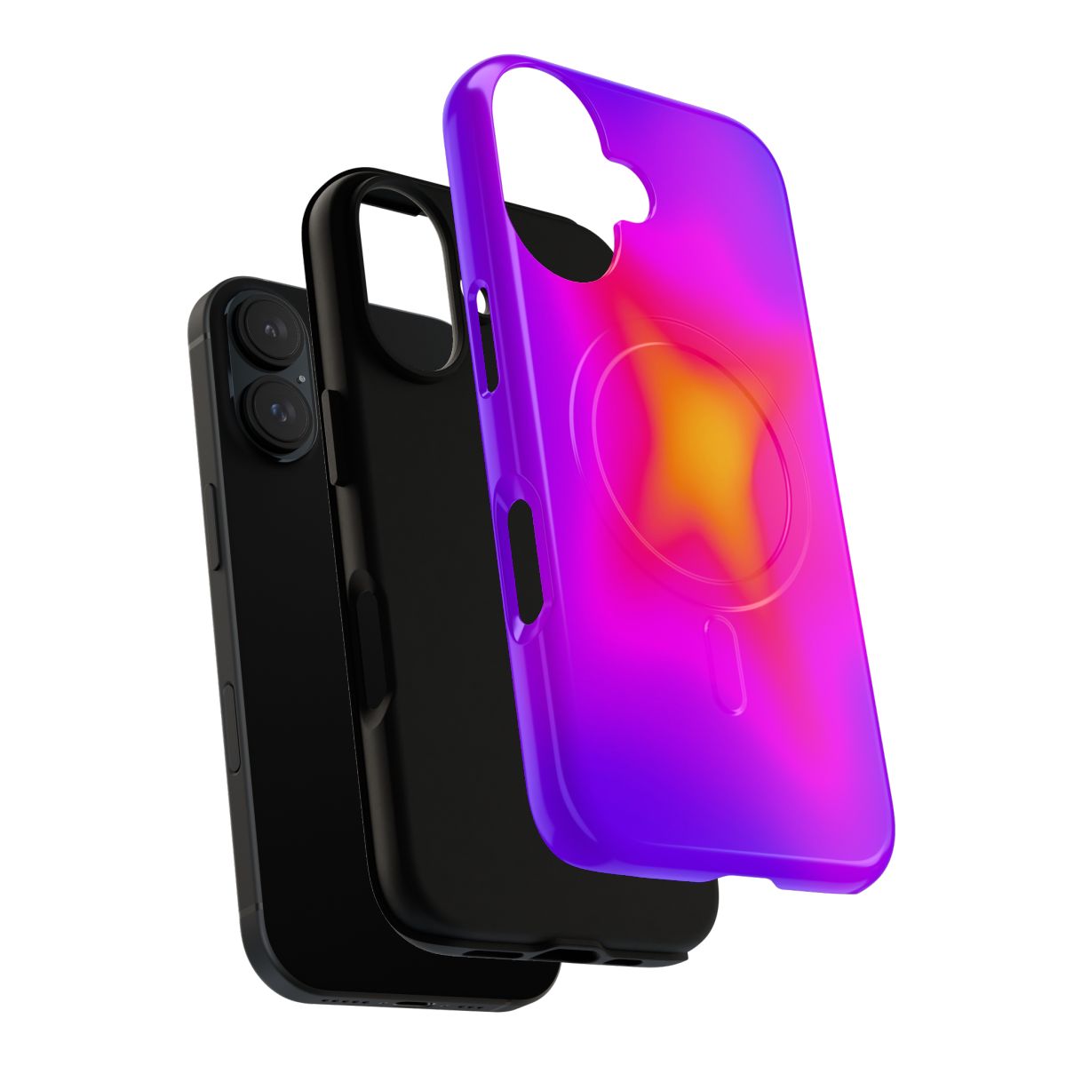 Colorful neon Asian-inspired artwork on a magnetic, tough phone case - Layers