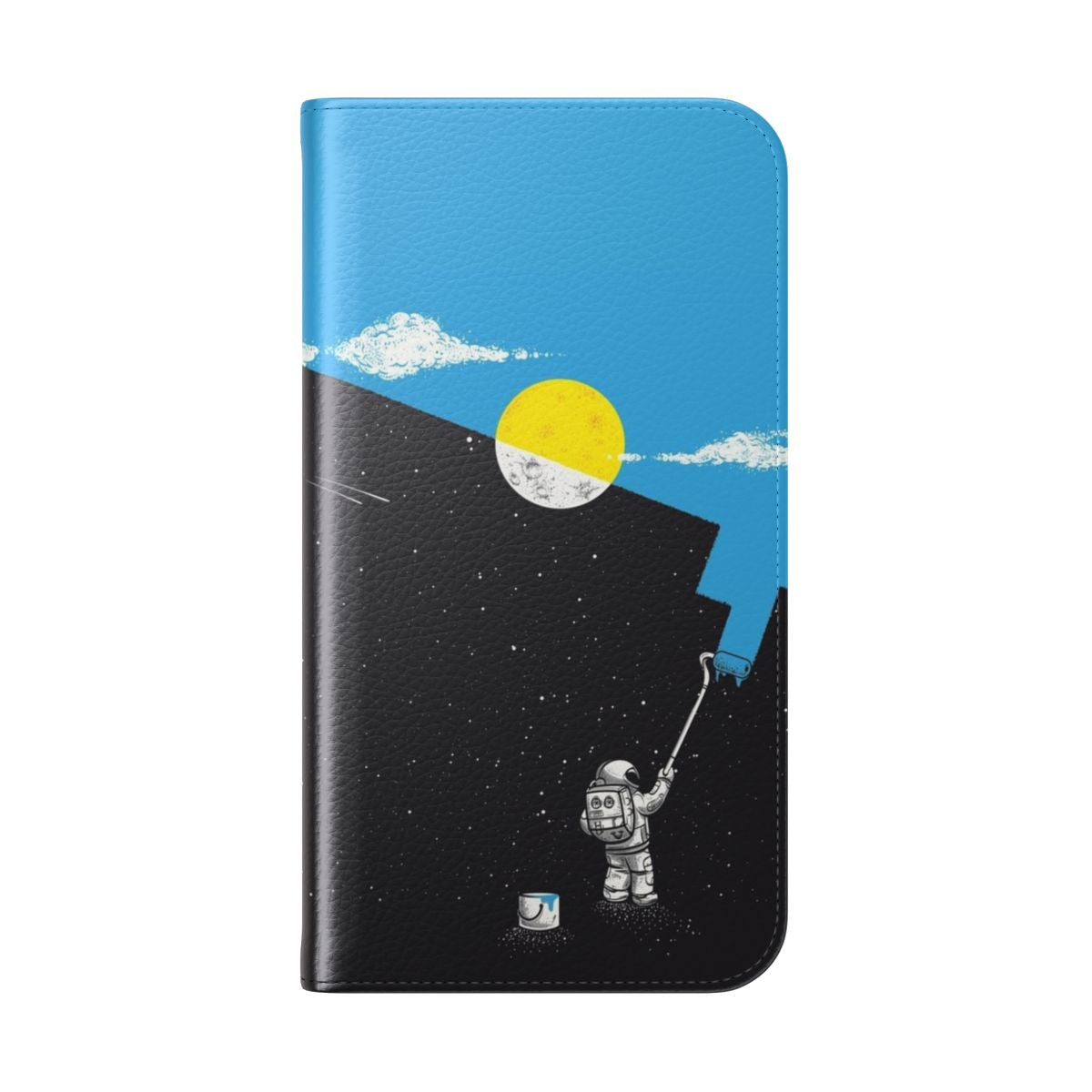 Colorful painting design on a flip cover phone case - Folded Back