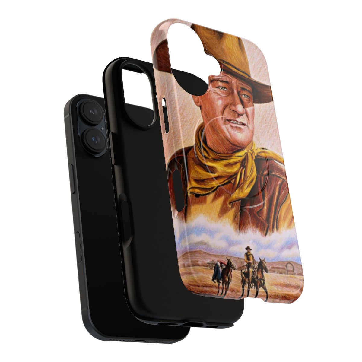 Magnetic phone case with tough John Wayne design - Layers