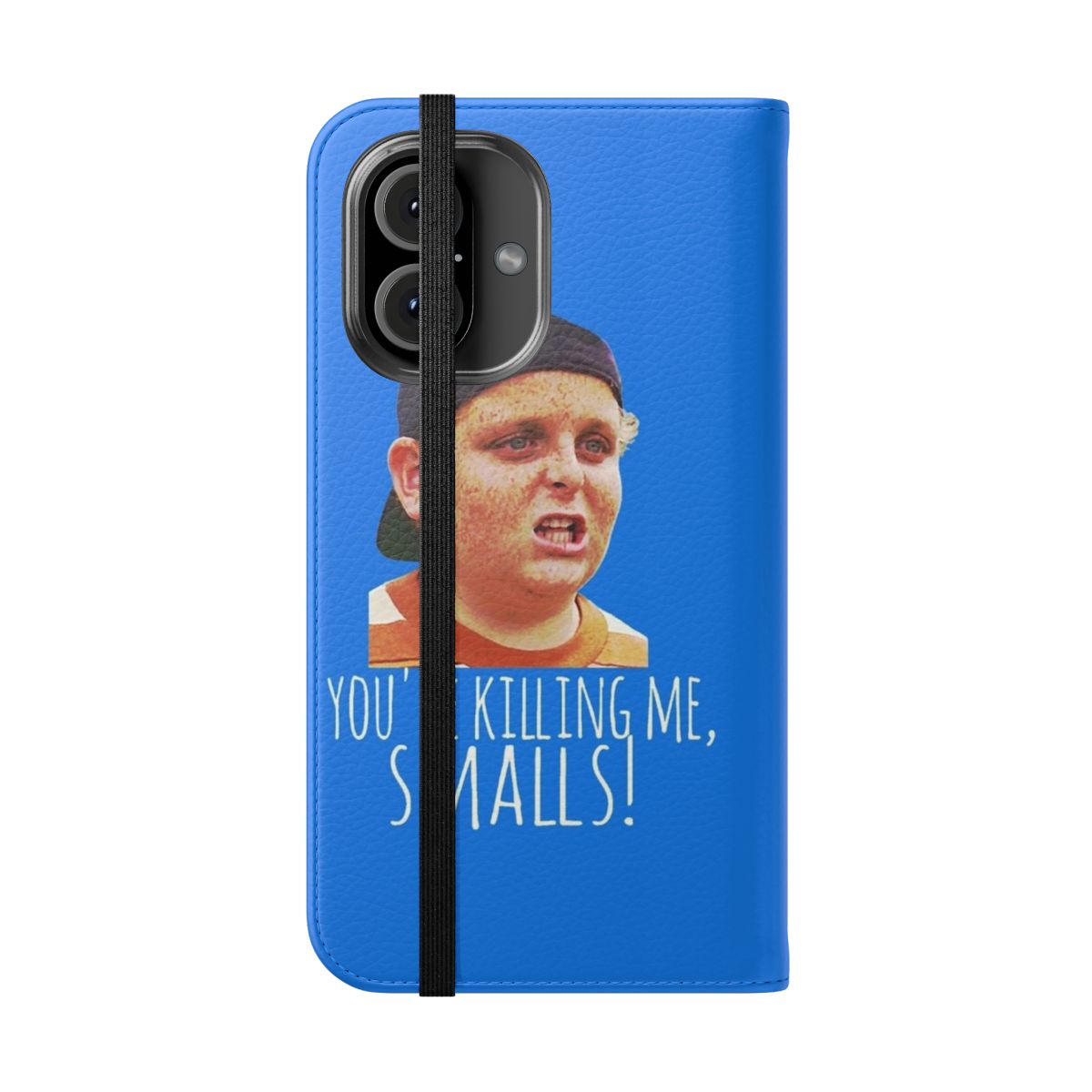 Vintage-style flip cover phone case featuring "The Sandlot" movie graphics - Folded Front