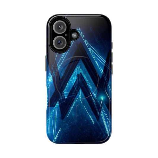 Magnetic tough phone case featuring an Alan Walker inspired design