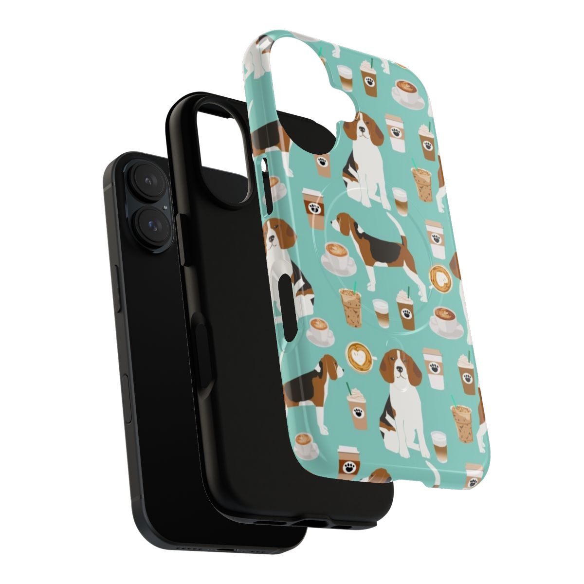 Beagle dog pattern coffee portrait design on a magnetic and tough phone case - Layers