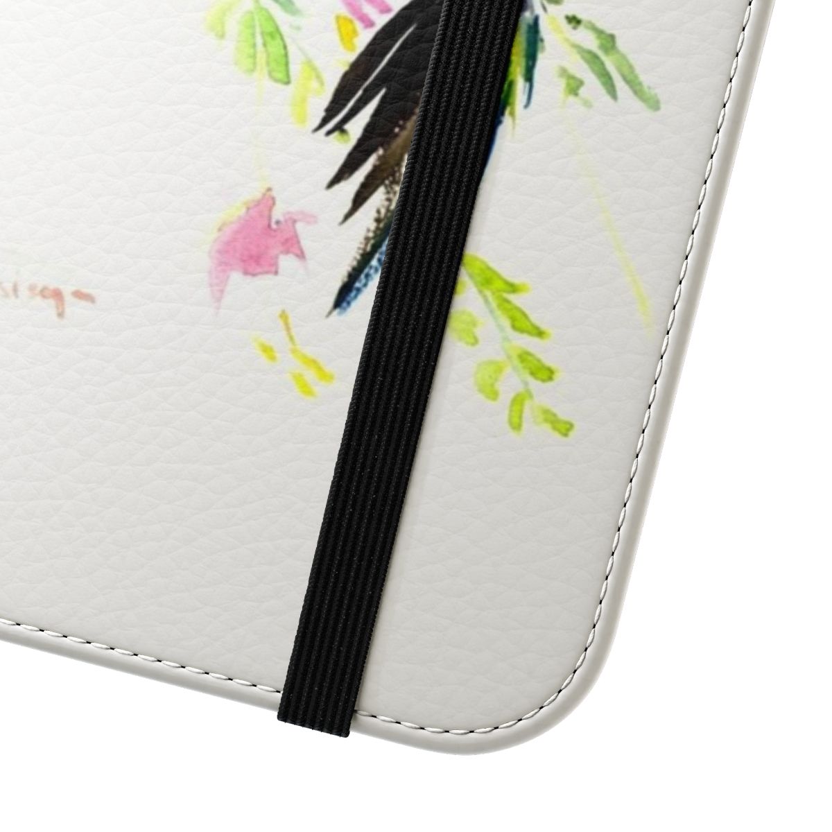 Colorful hummingbird phone case with a vibrant watercolor design - Close Up