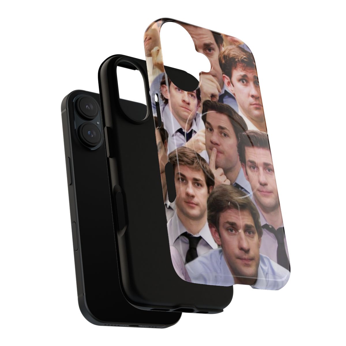 Collage-inspired phone case with images of Jim Halpert from The Office TV show - Layers