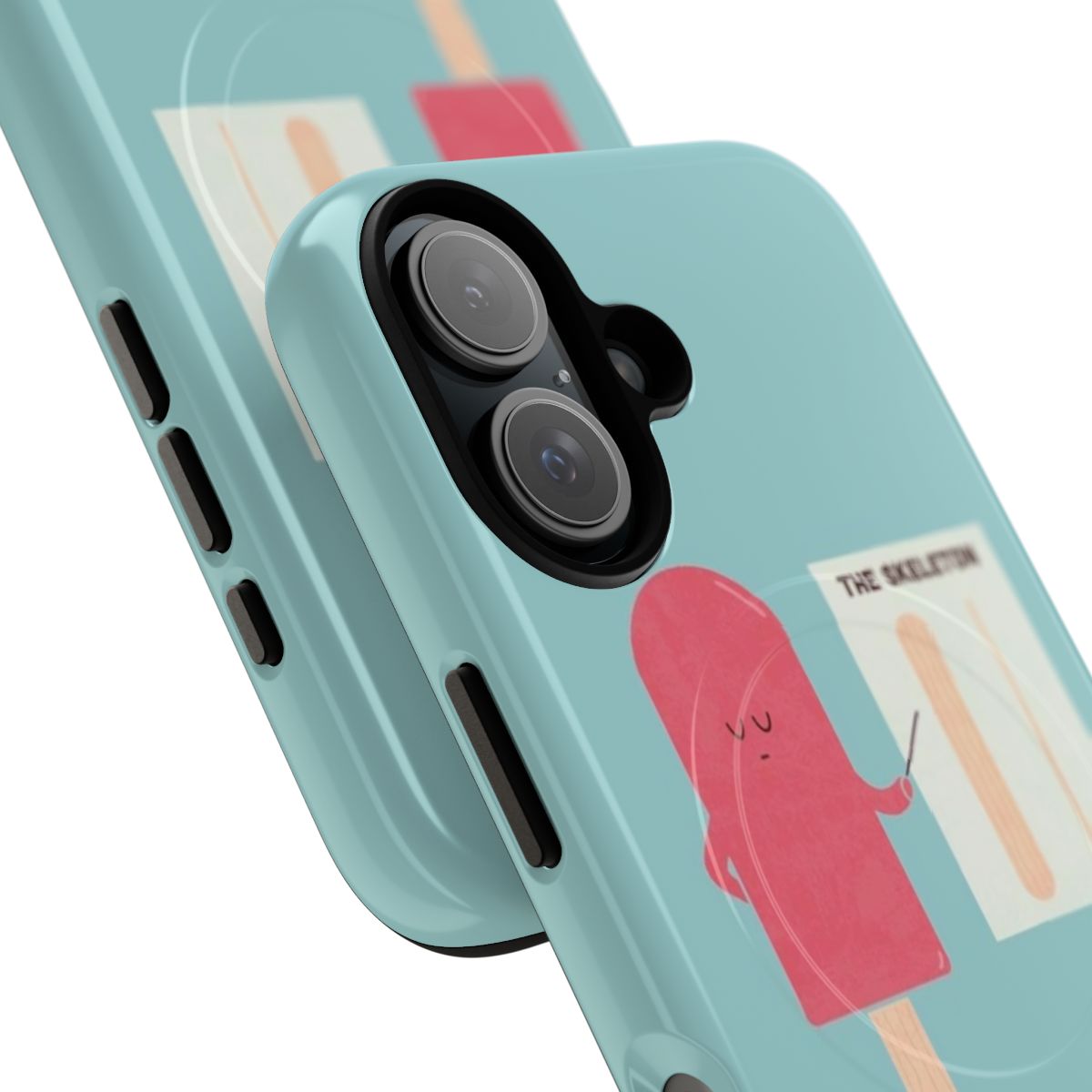 Anatomical phone cases featuring humorous imagery and magnetic closures - Detail