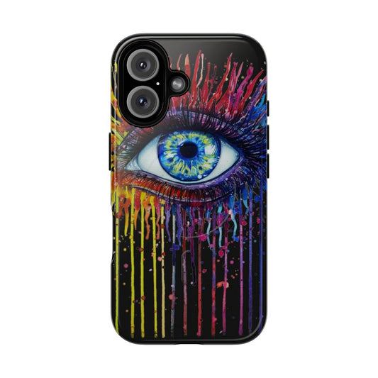 Magnetic tough phone case with eye design