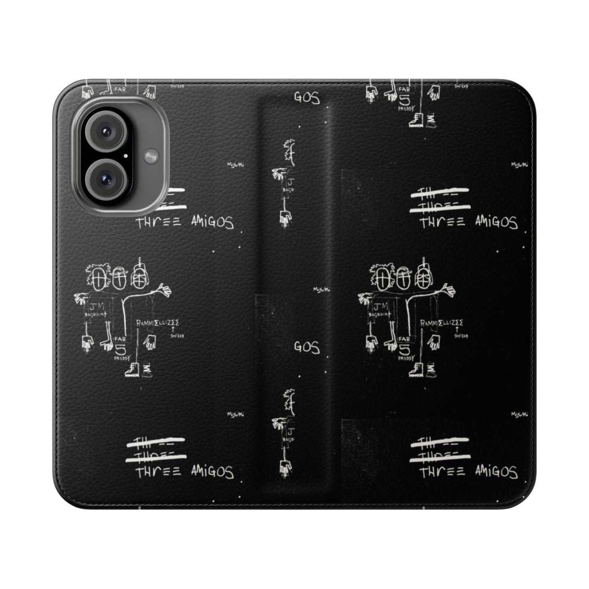 Flip cover phone case featuring artwork inspired by famous and legendary artists