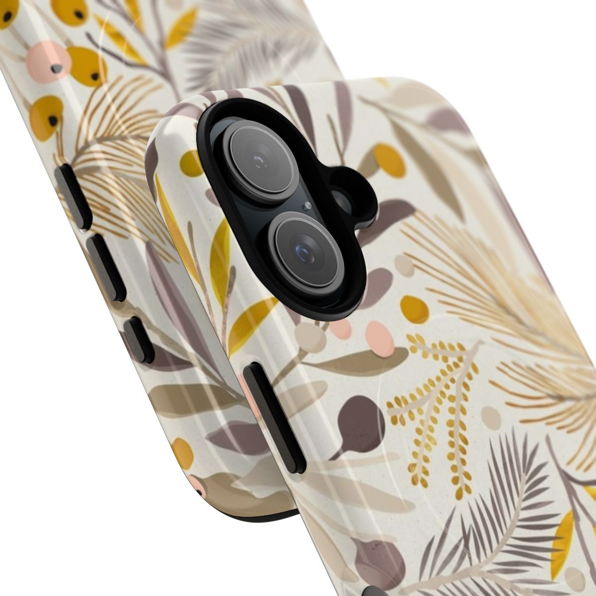 Serenity floral phone case with watercolor botanical pattern - Detail