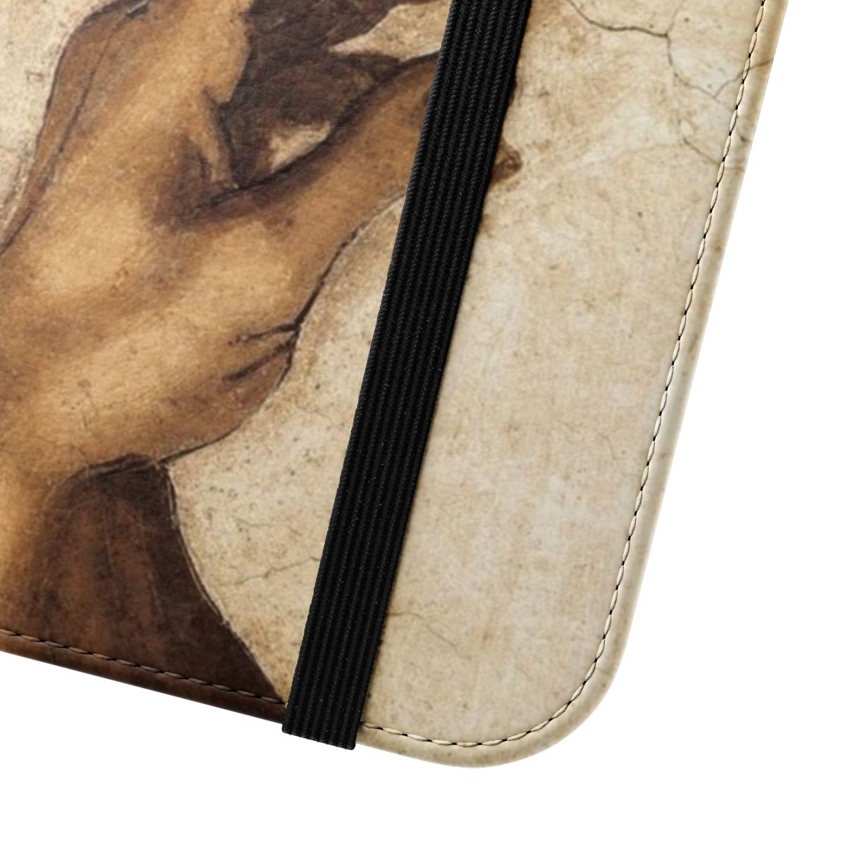 Flip phone case featuring Michelangelo's famous painting The Creation of Adam - Close Up