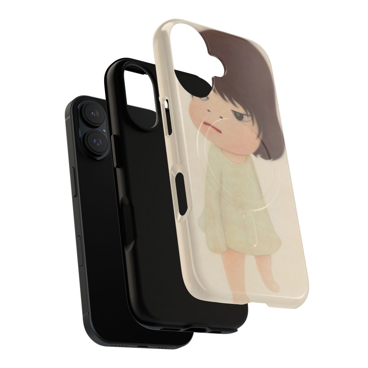 Magnetic tough phone case with artwork inspired by Japanese artist Yoshitomo Nara - Layers