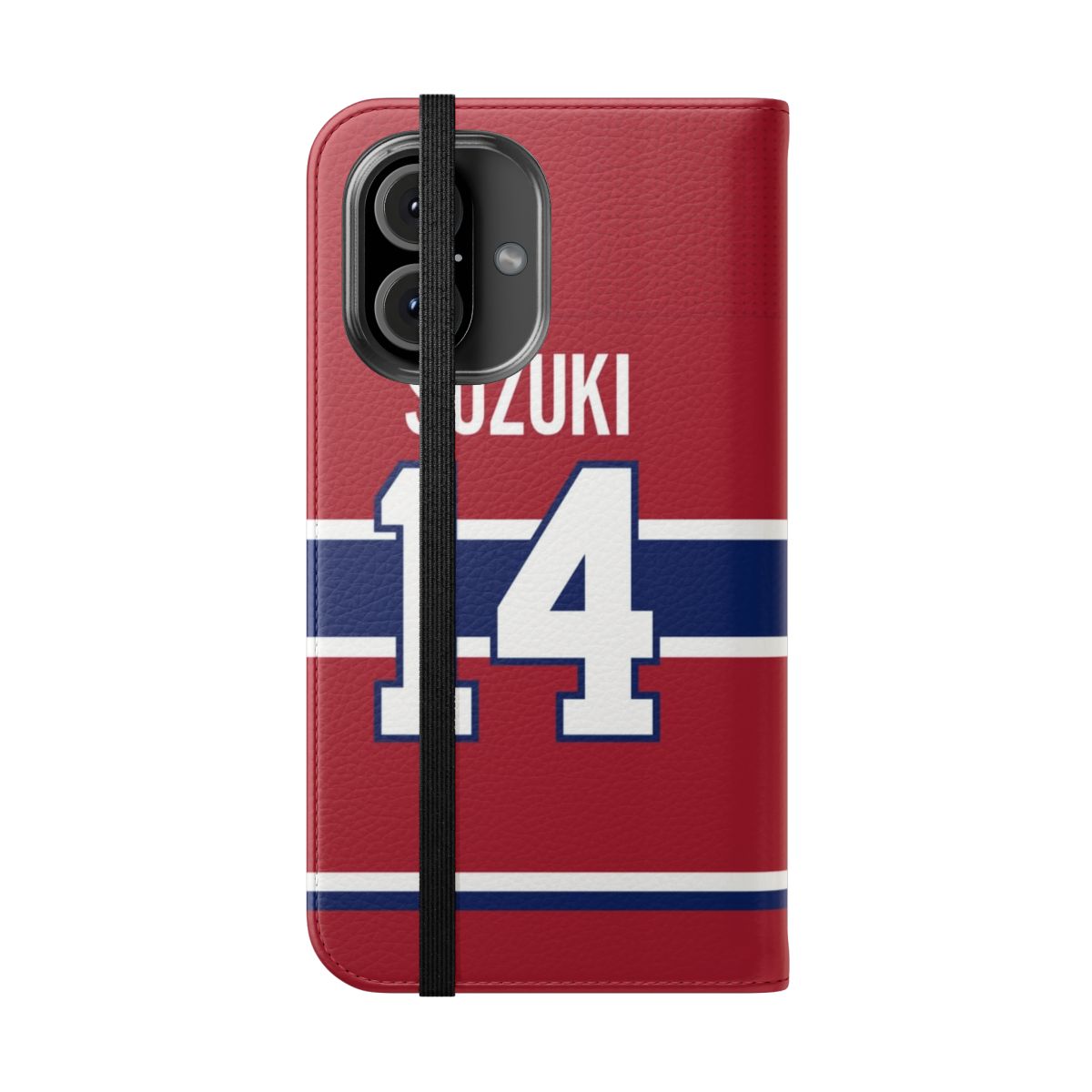 Montreal Canadiens phone case with Nick Suzuki jersey design - Folded Front