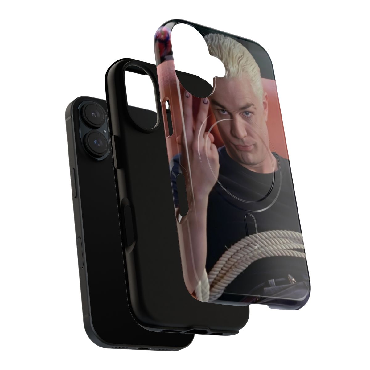 Retro-inspired Spike phone case with a magnetic closure and tough design for Buffy the Vampire Slayer fans - Layers