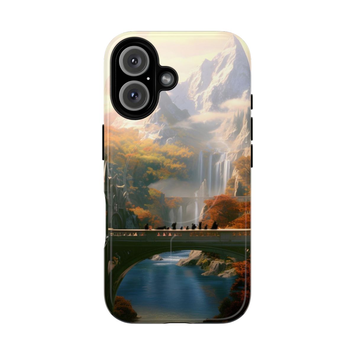 Tolkien-inspired fantasy fan art magnetic tough phone case with dragon and lonely mountain design