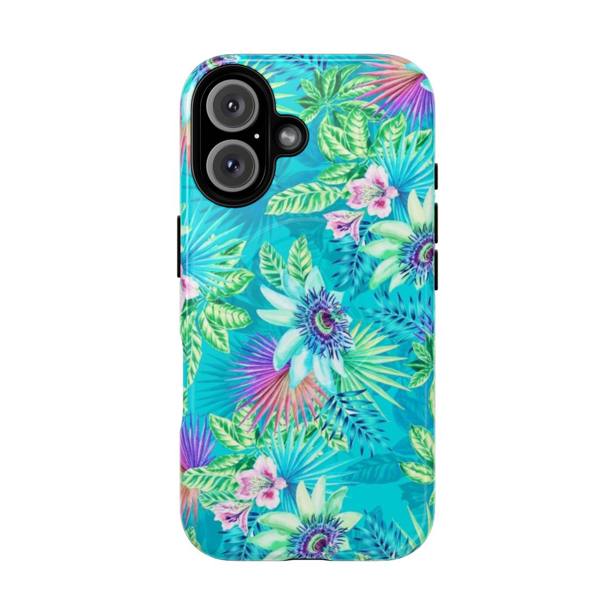 Passion fruit-themed magnetic tough phone case with vibrant floral designs