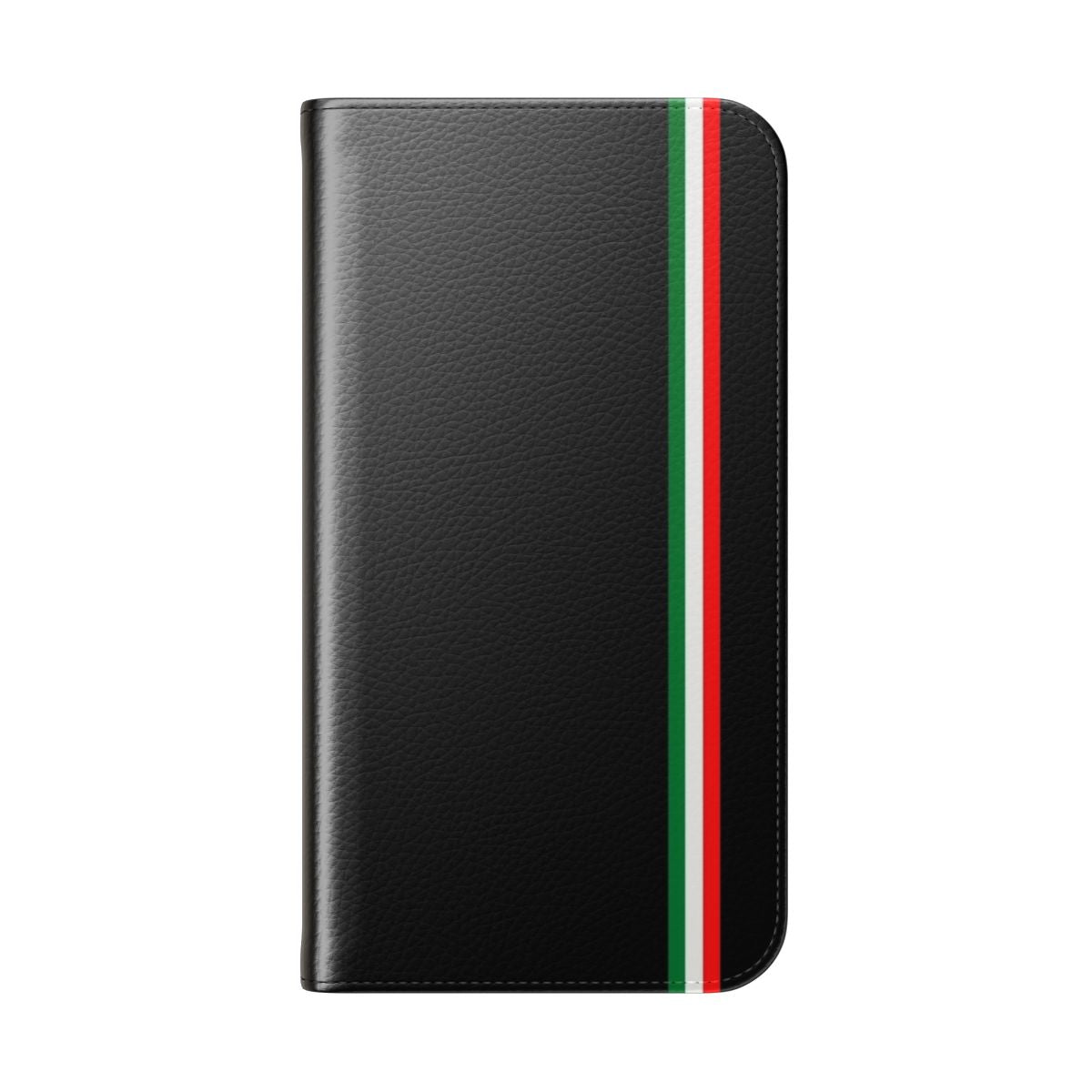 Minimalist flip phone case in the colors of the Italian flag - Folded Back