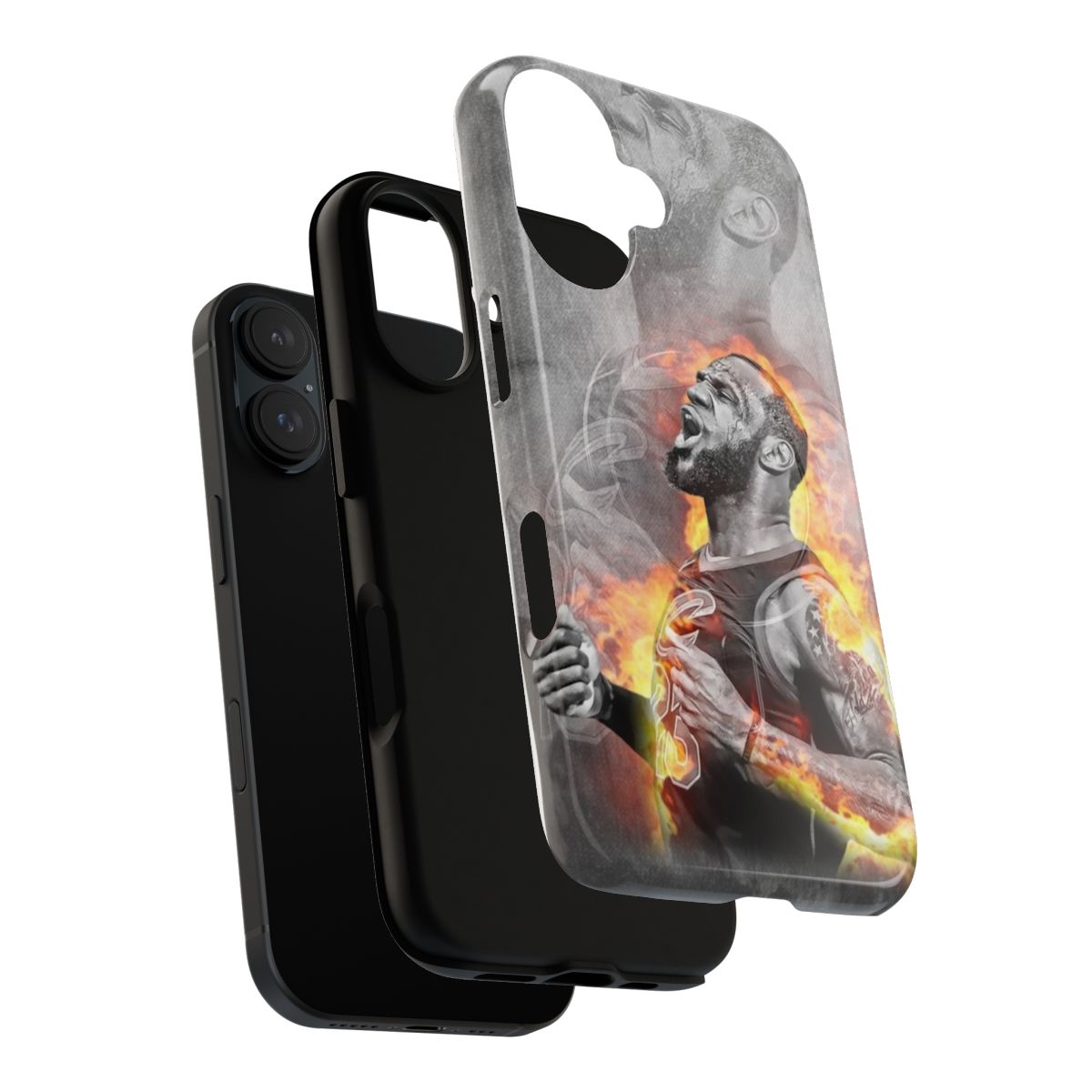 Stylish magnetic tough phone case featuring Lebron James design - Layers