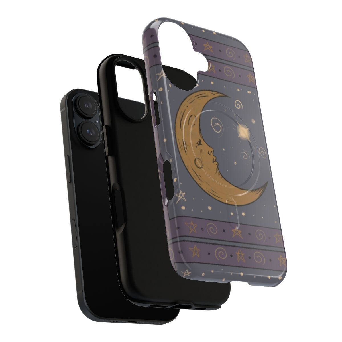 Whimsical gothic-inspired phone case with moon, stars, and fantasy elements - Layers