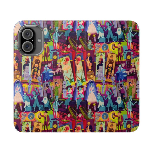 Haunted mansion-inspired retro collage phone case