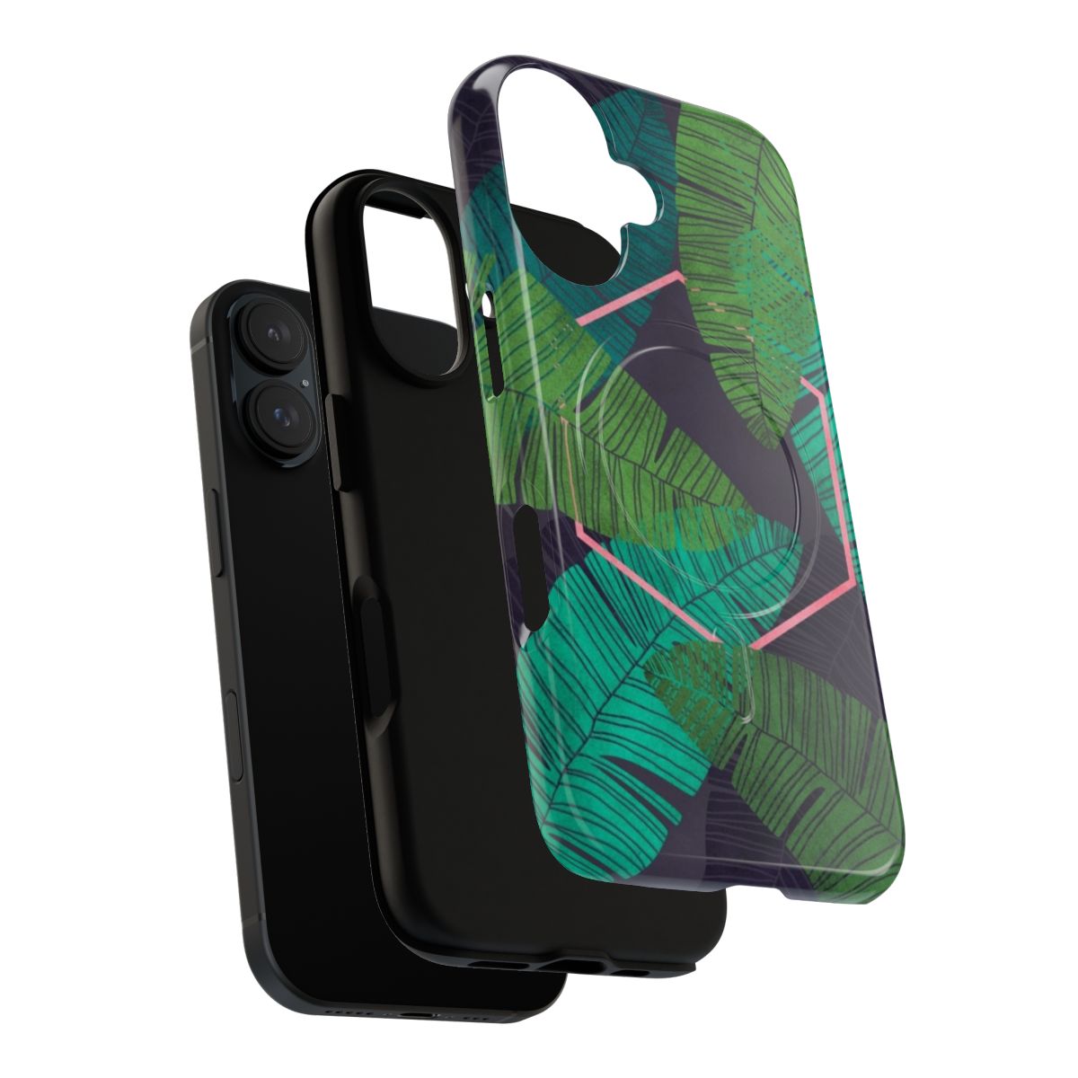 Mirage-inspired phone case with abstract foliage and leaf pattern design - Layers