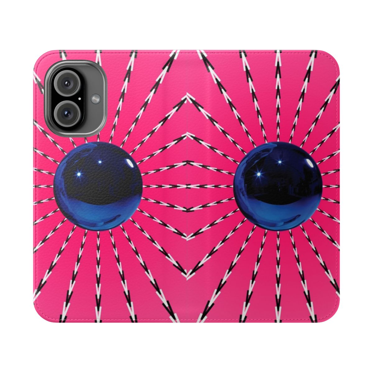 Illusion-themed flip phone case with Lady Gaga-inspired design