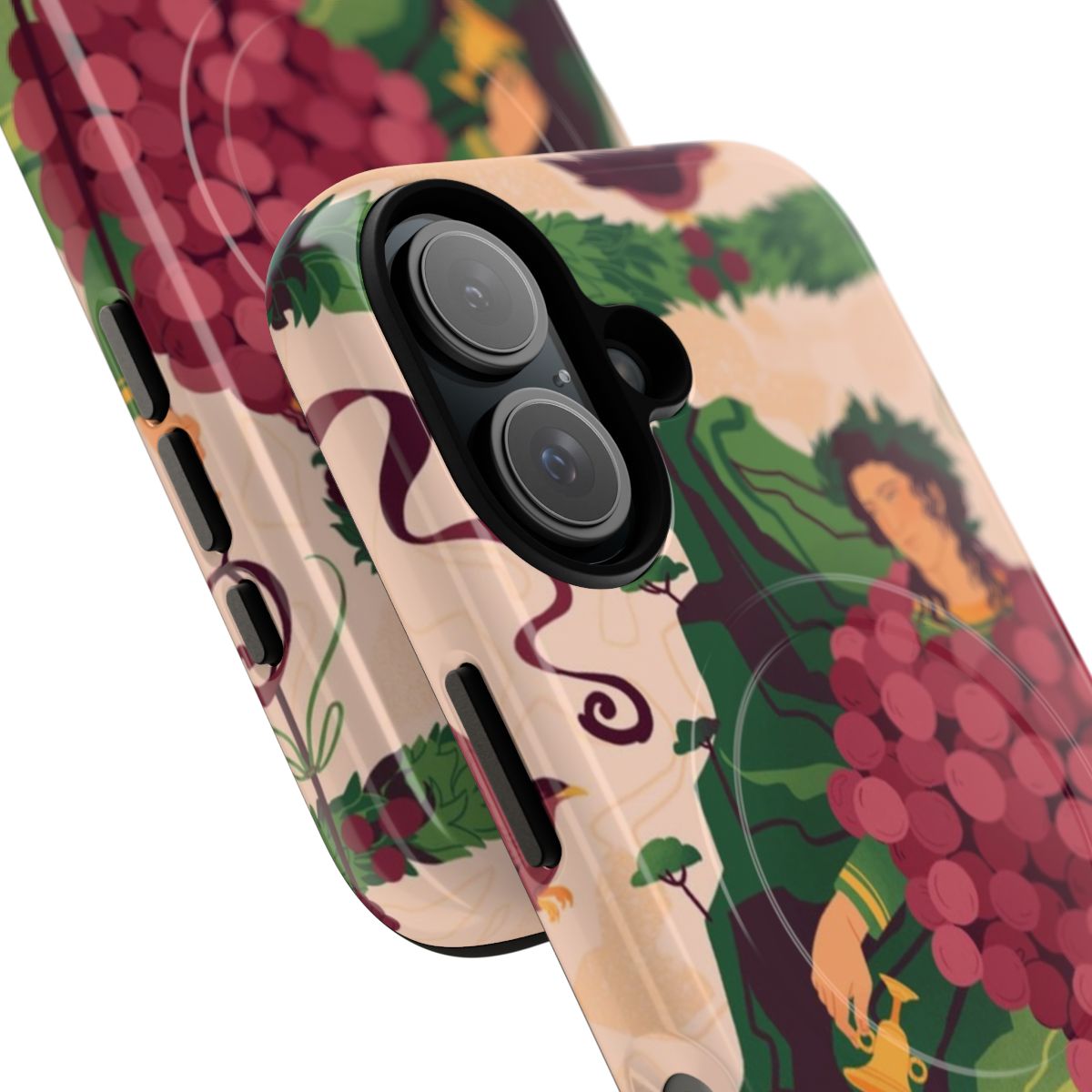 Pompeiian-inspired Bacchus magnetic tough phone case featuring ancient Roman mythology - Detail