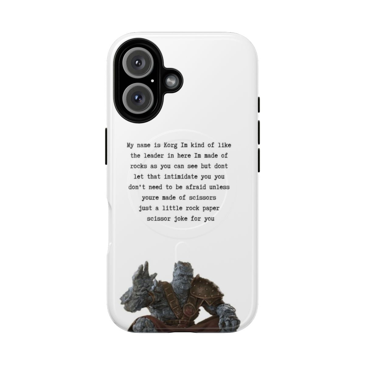 Korg-inspired magnetic tough phone case with Thor and Marvel design