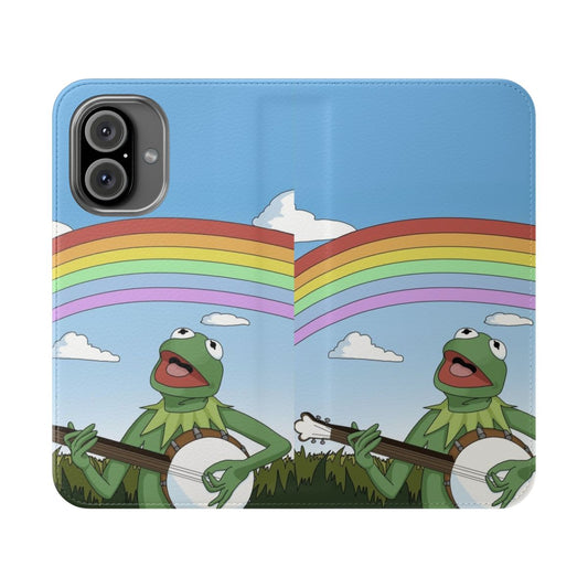 Kermit the Frog themed flip cover phone case