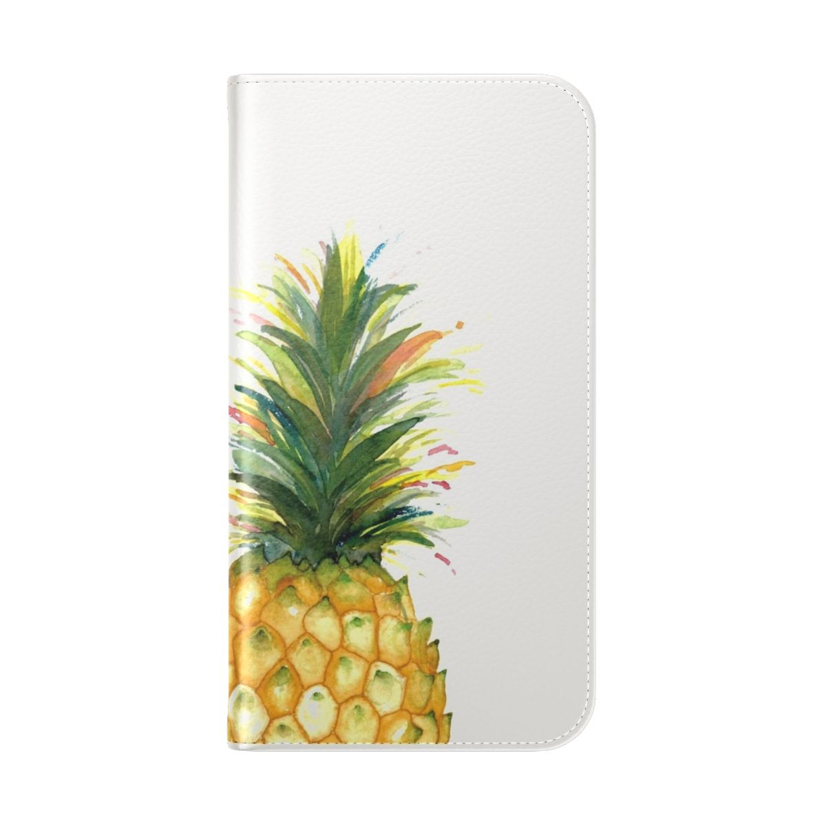 Colorful watercolor pineapple illustration on a phone case - Folded Back