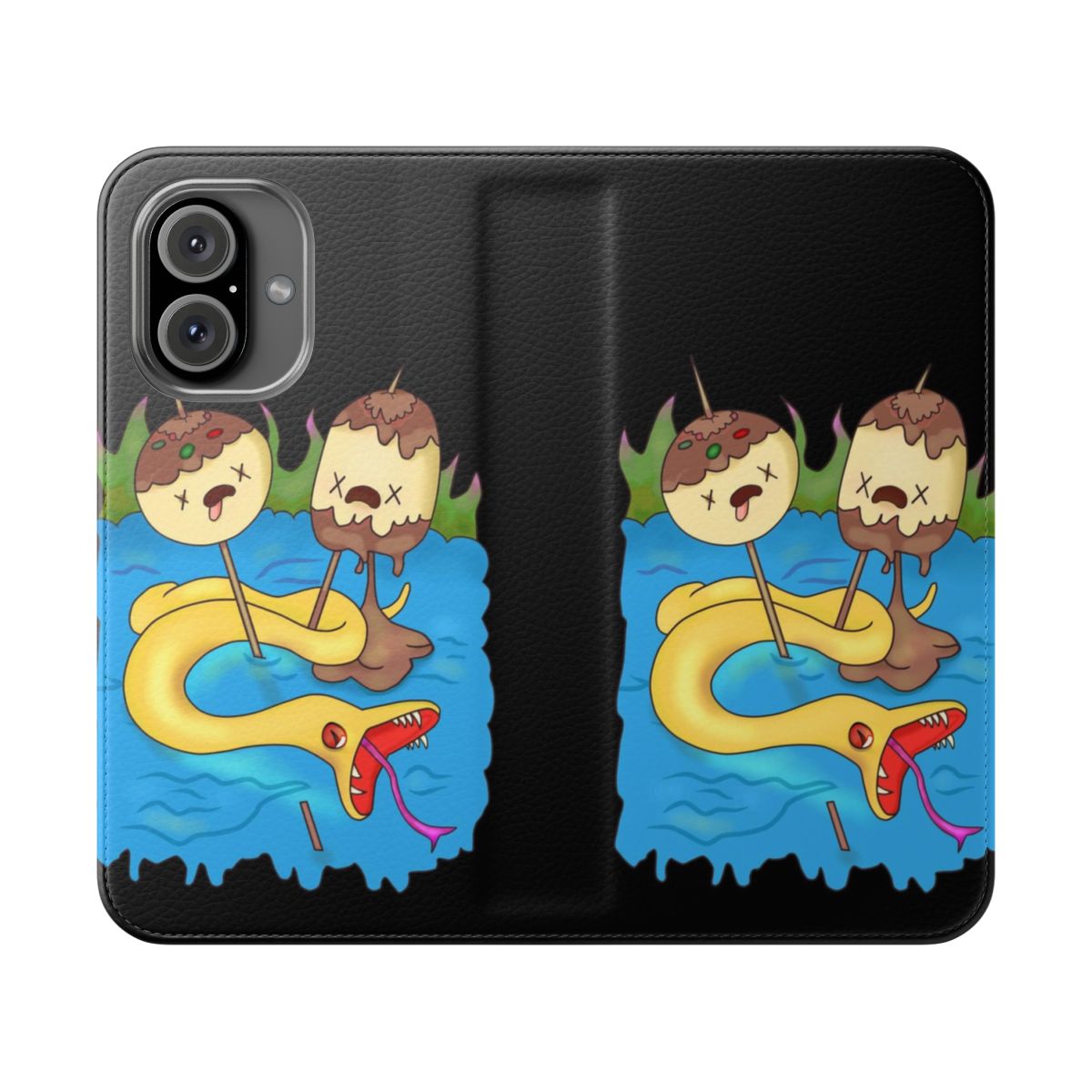 Flip cover phone case featuring Marceline the Vampire Queen and Princess Bubblegum from the animated series Adventure Time