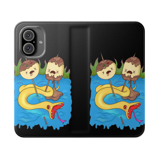 Flip cover phone case featuring Marceline the Vampire Queen and Princess Bubblegum from the animated series Adventure Time