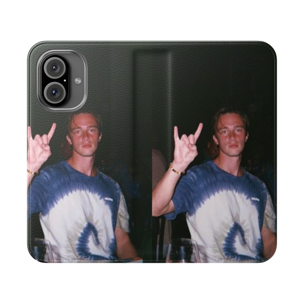 Flip cover phone case with Drew Starkey inspired design