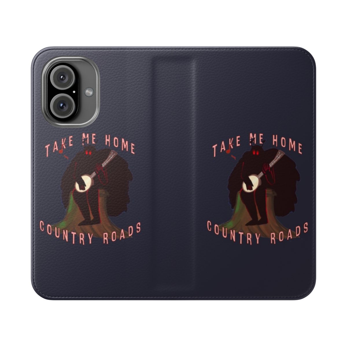 Mothman-Inspired Flip Cover Phone Case with Vintage Country Charm