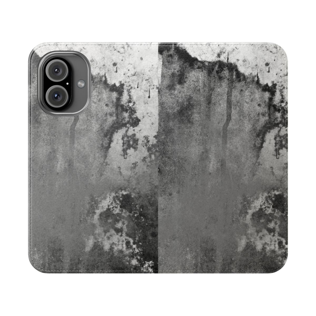 Abstract, grunge, vintage-style phone case with a textured, worn pattern