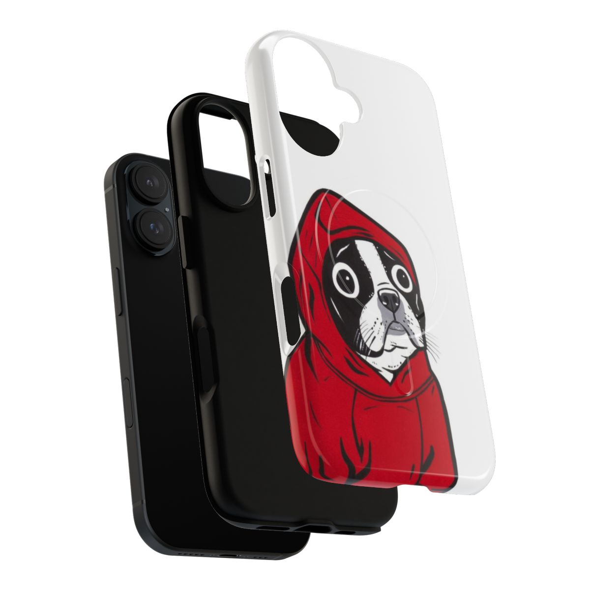 Whimsical red boston terrier design on a magnetic phone case - Layers