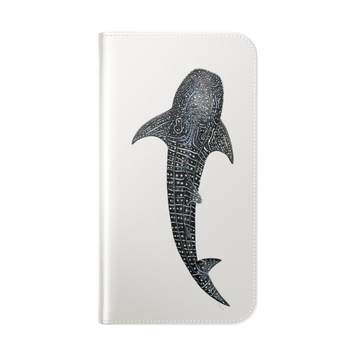 Watercolor illustration of a majestic whale shark on a phone case - Folded Back