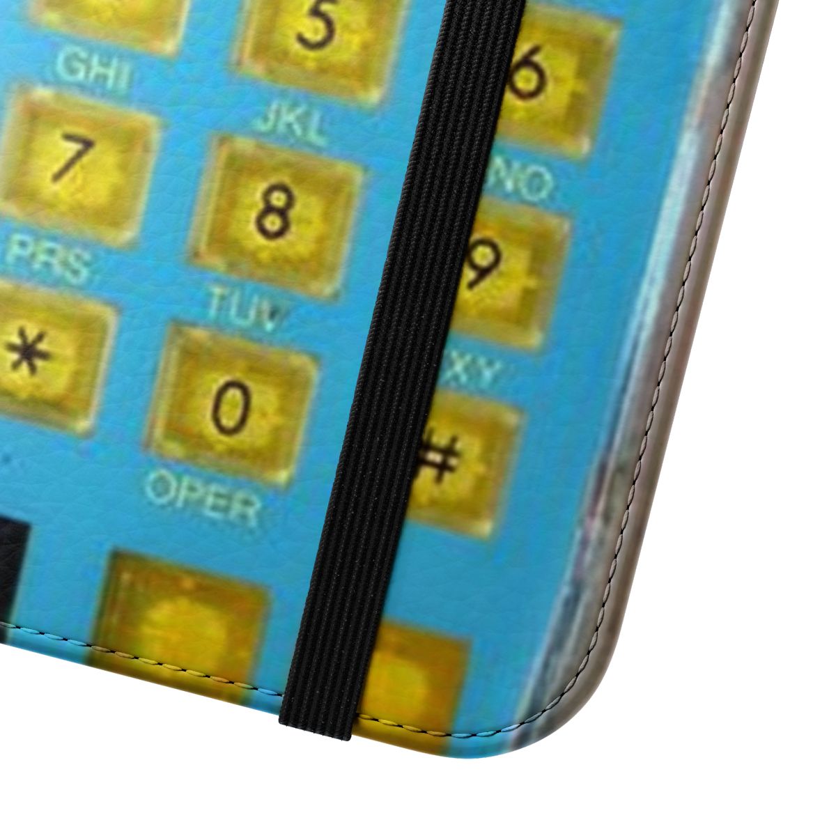 Retro 80s neon transparent flip phone case - Close Up