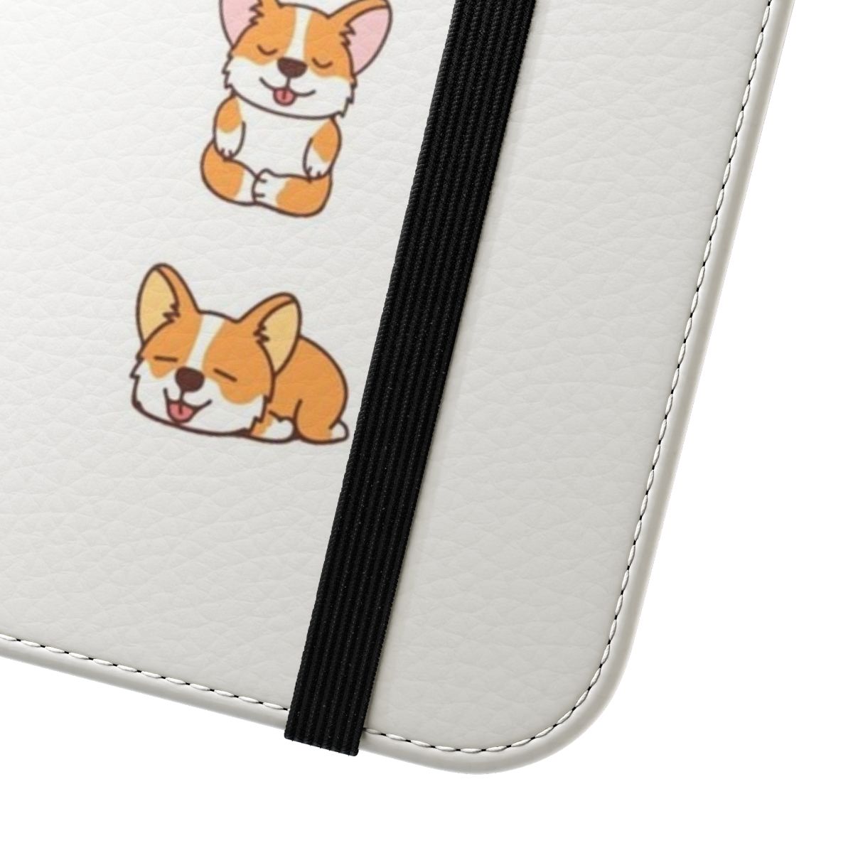 Corgi puppy on a flip cover phone case - Close Up