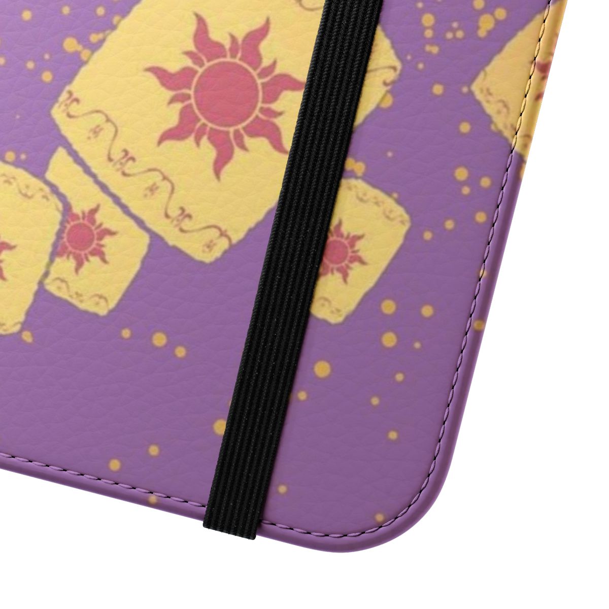 Tangled-themed flip phone case featuring lanterns, flowers, and characters - Close Up