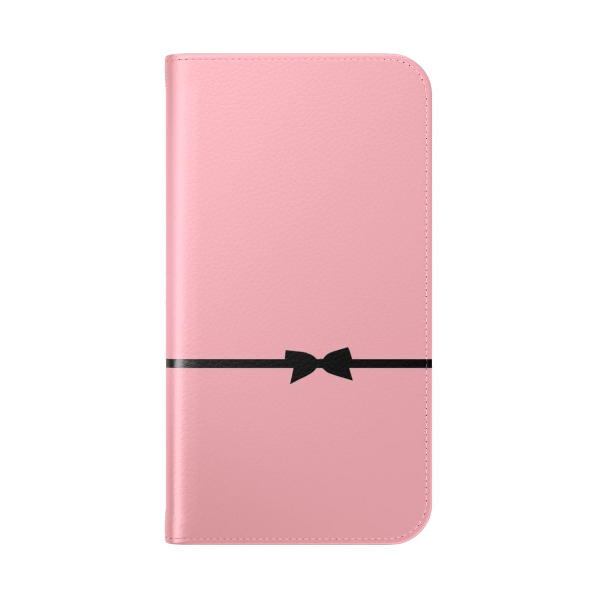 Abstract graphic design phone case in pink and black colors with a bow - Folded Back