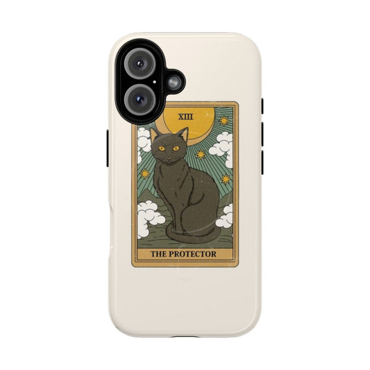 Stylish magnetic phone case with enchanting cat, tarot, and witchy designs