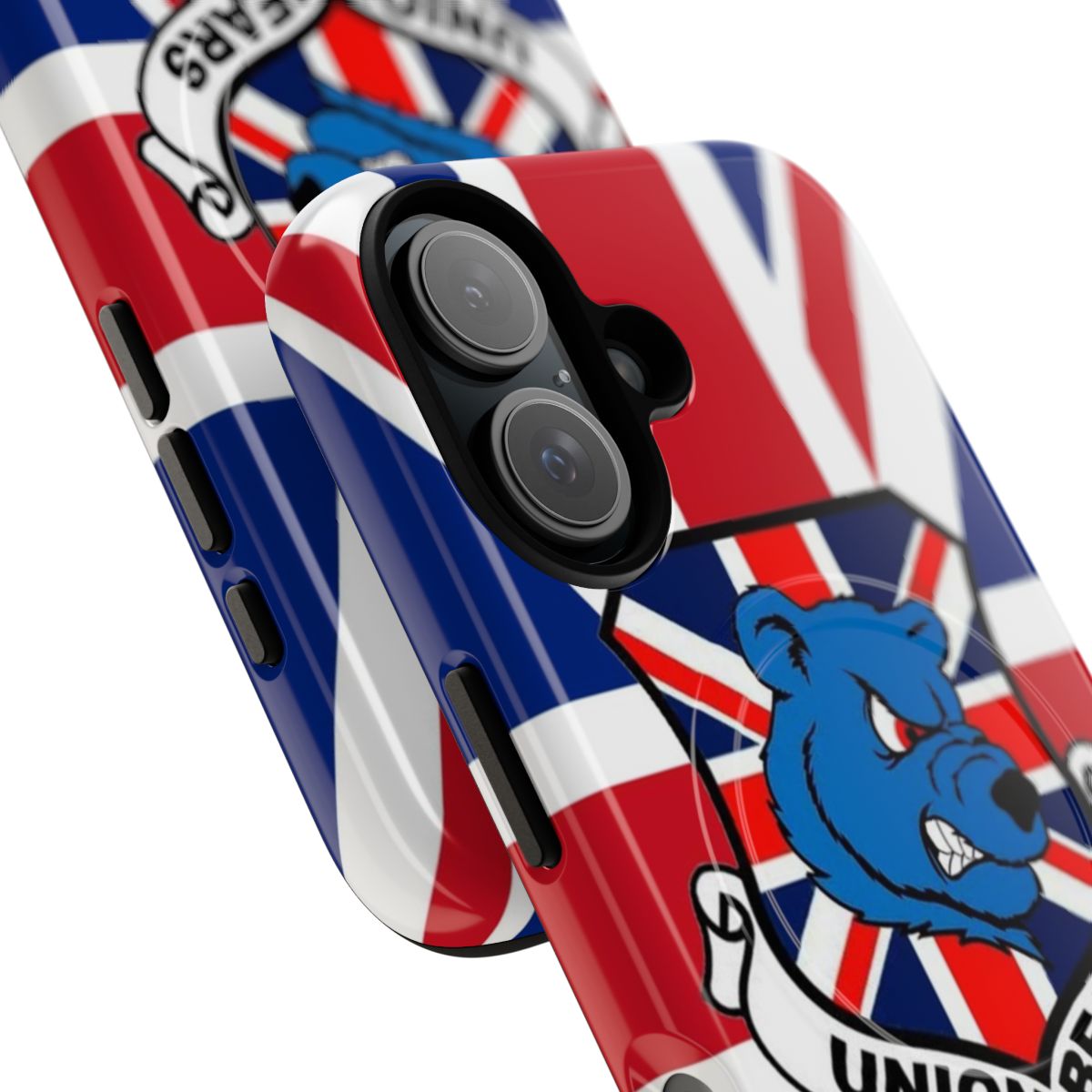 Magnetic tough phone case with Union Bears design for Rangers FC fans - Detail