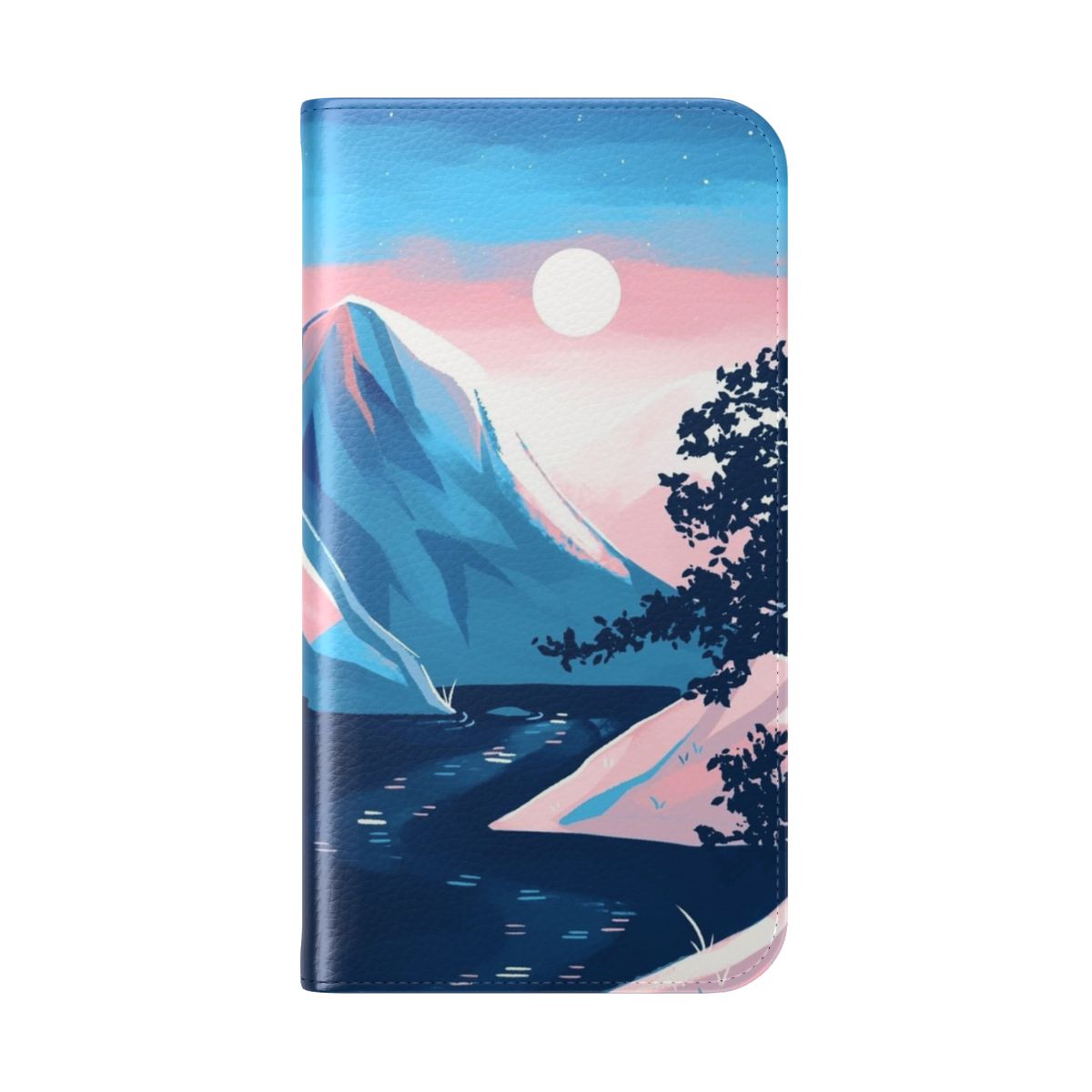 Vibrant transgender pride flag mountain design phone case cover - Folded Back