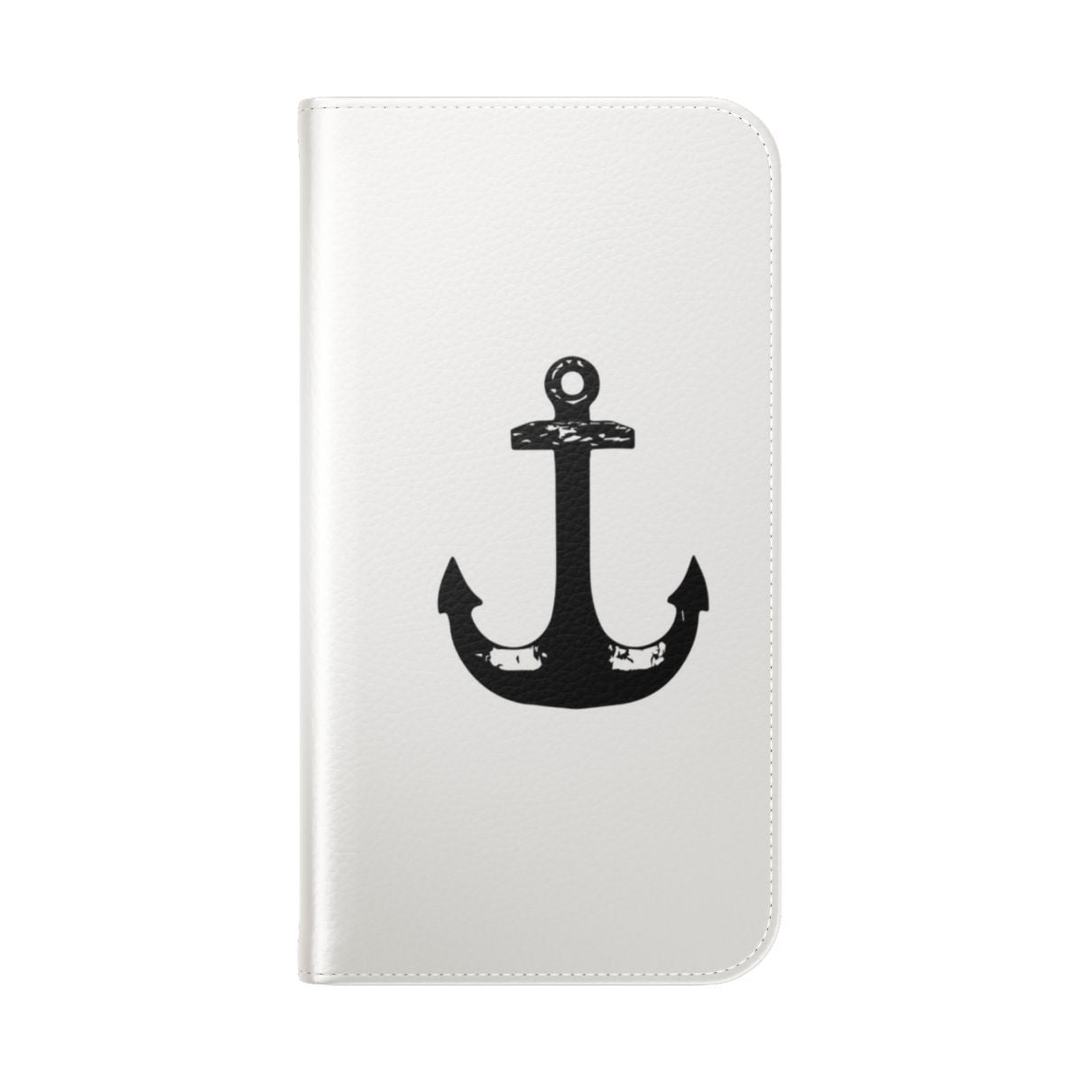 Black and white anchor silhouette design on a phone case cover - Folded Back