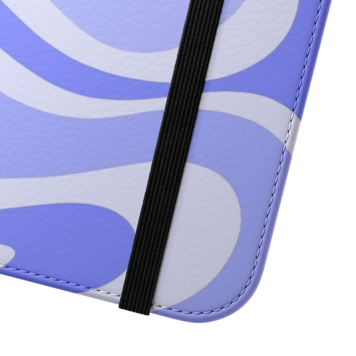 Retro abstract liquid swirl pattern in periwinkle phone case - Close Up