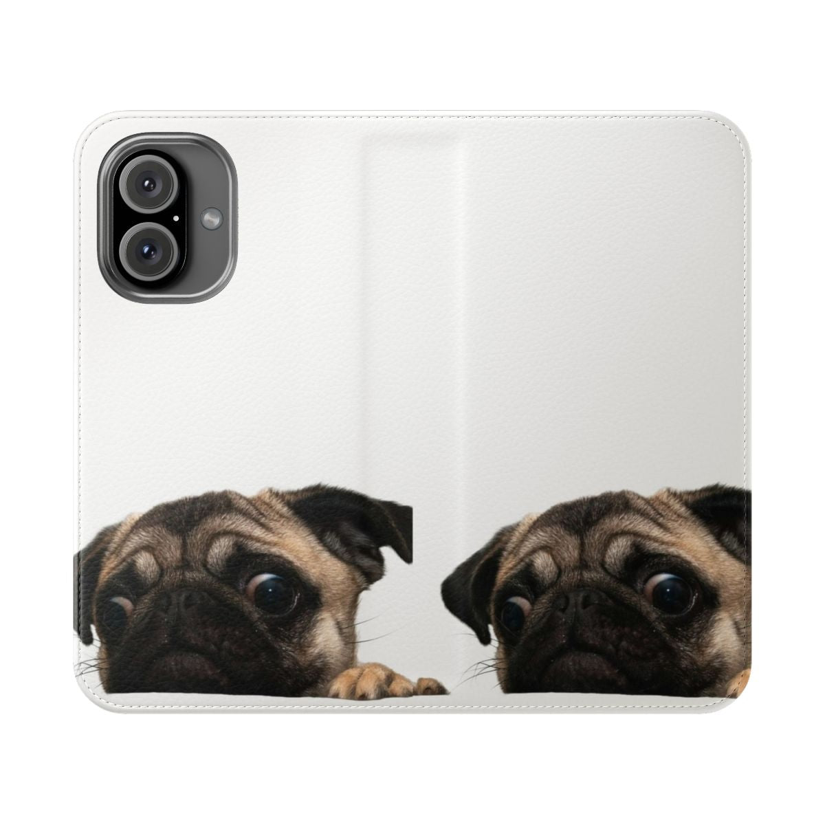 Cute pug face on a flip phone case